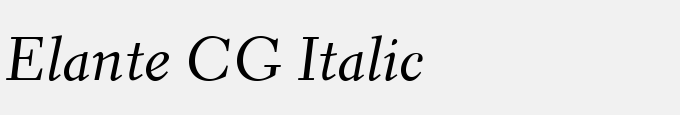 Elante CG Italic